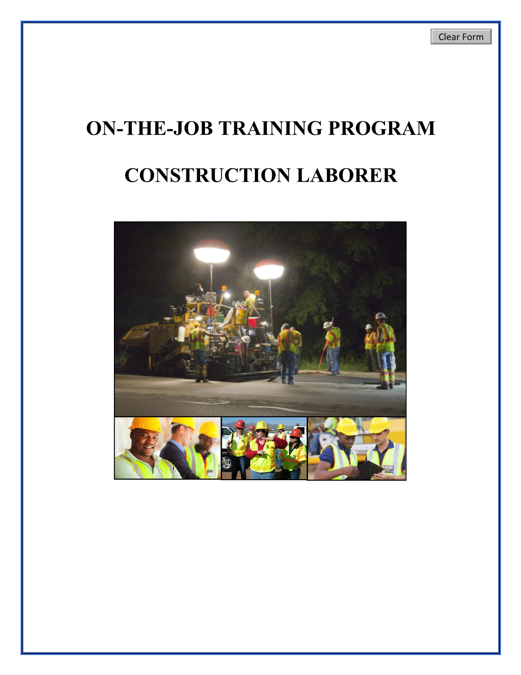 OJT Construction Laborer Trainee Template 06/10/2020