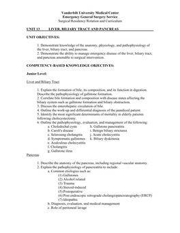 Unit 13 Live, Biliary Tract and Pancreas
