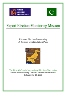 Pakistan Election Monitoring a 3 Points Gender Action Plan