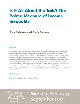 The Palma Measure of Income Inequality