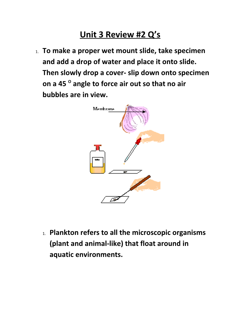 Unit 3 Review #2 Q S