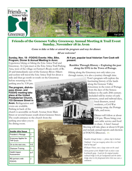 Friends of the Genesee Valley Greenway Annual Meeting & Trail