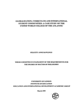 A Case Study of the United World College of the Atlantic