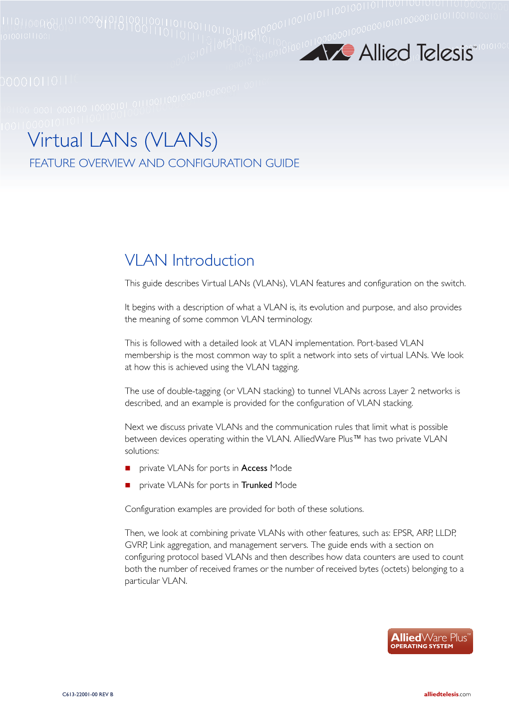Vlans Feature Overview and Configuration Guide