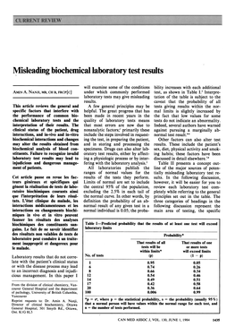 Misleading Biochemical Laboratorytest Results