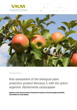 Risk Assessment of the Biological Plant Protection Product Nemasys C with the Active Organism Steinernema Carpocapsae