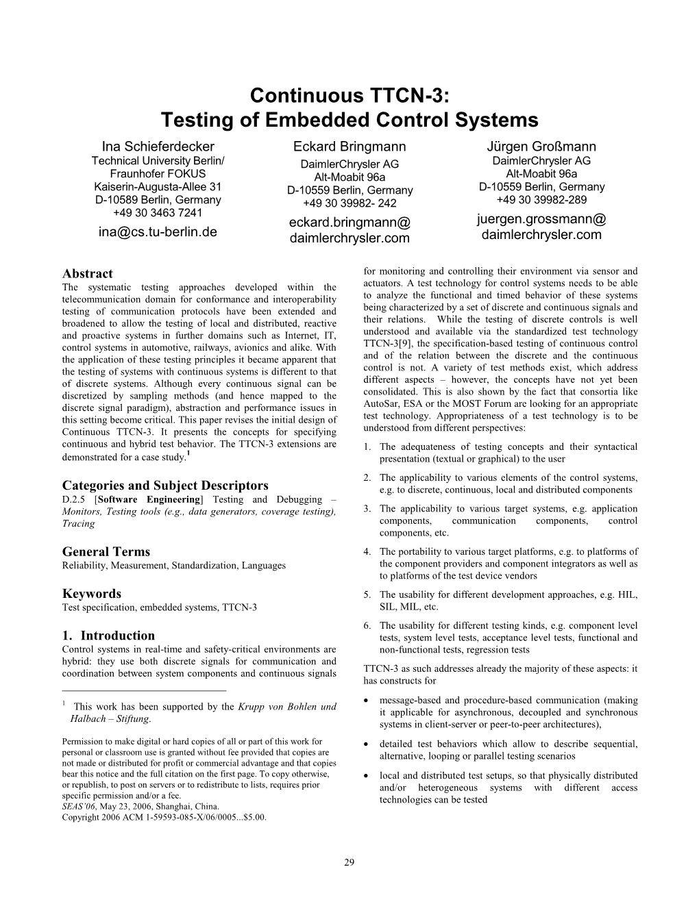 Continuous TTCN-3: Testing of Embedded Control Systems