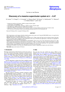 Discovery of a Massive Supercluster System at Z ∼ 0.47