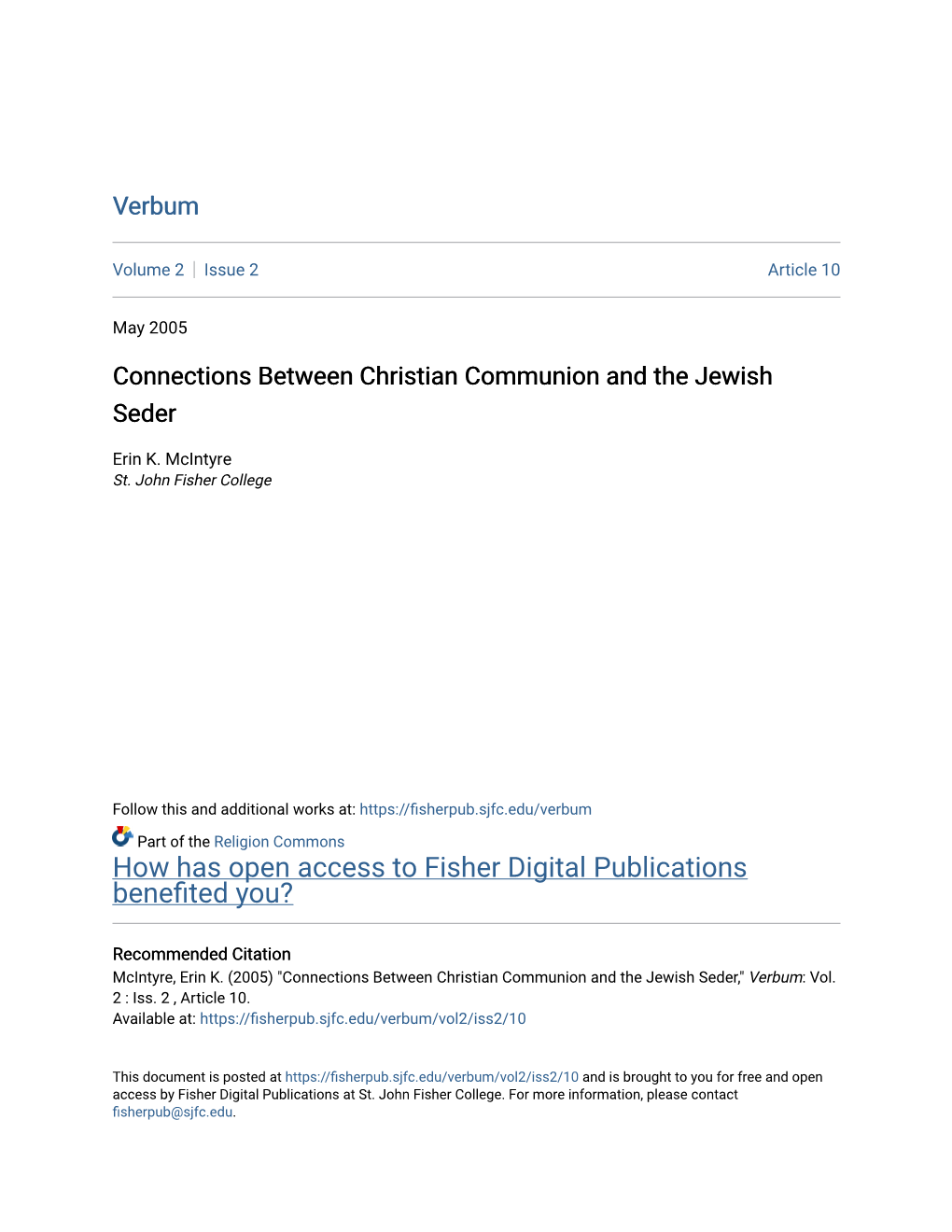 Connections Between Christian Communion and the Jewish Seder