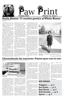 Stella Binion '17 Recites Poetry at White House