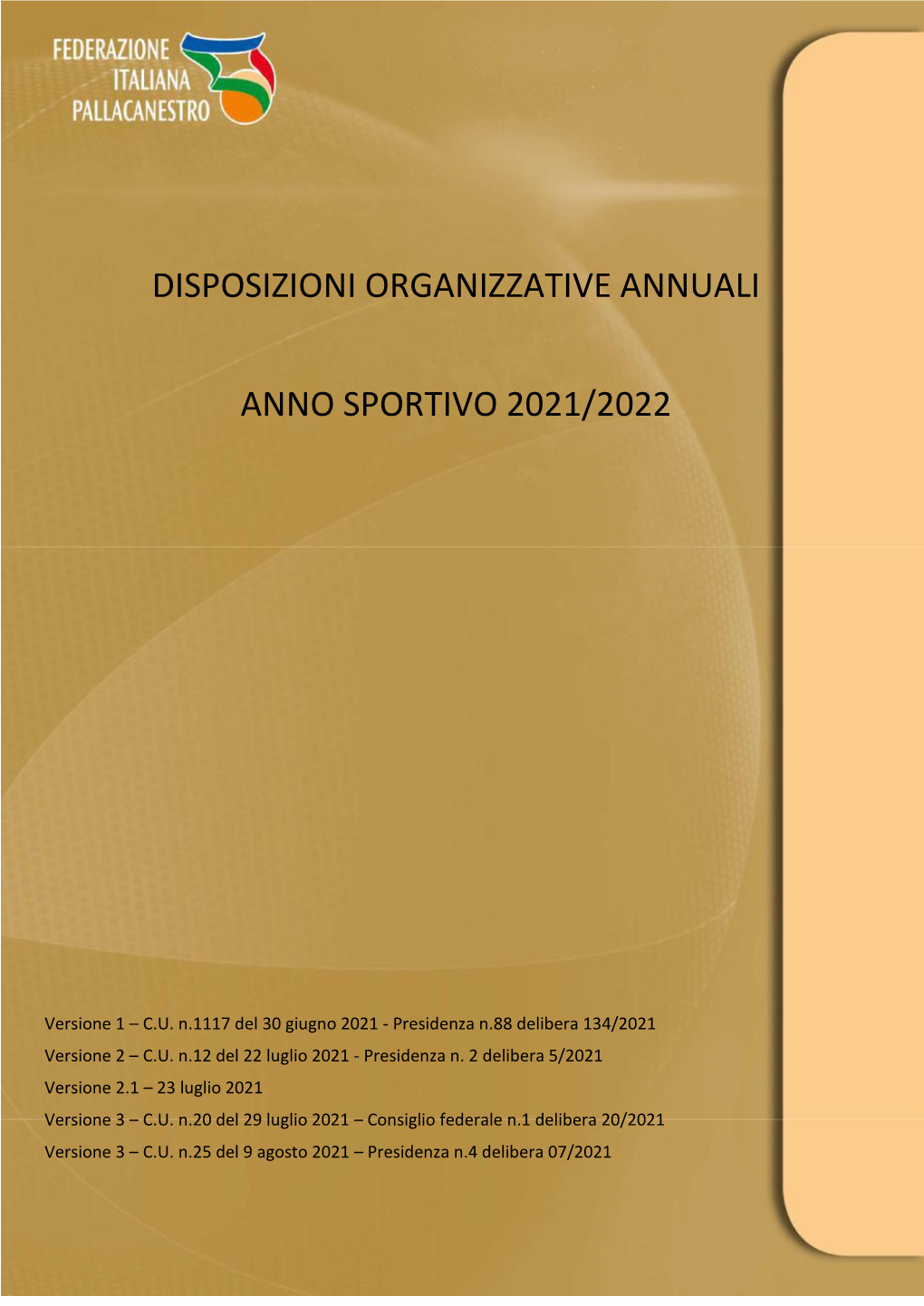 Disposizioni Organizzative Annuali Anno Sportivo 2021/2022