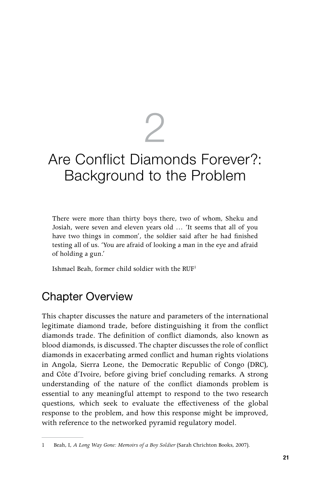 Are Conflict Diamonds Forever?: Background to the Problem