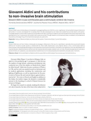 Giovanni Aldini and His Contributions to Non-Invasive Brain
