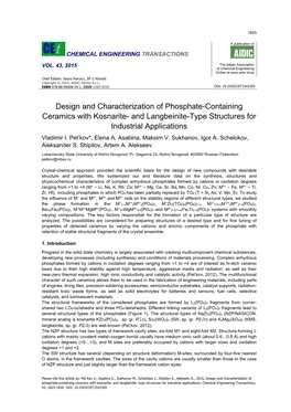 Design and Characterization of Phosphate-Containing Ceramics with Kosnarite