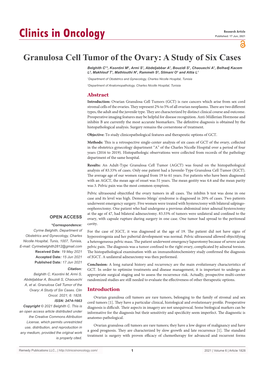 Granulosa Cell Tumor of the Ovary: a Study of Six Cases