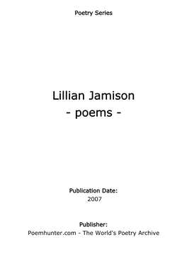 Lillian Jamison - Poems