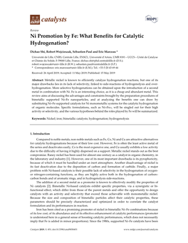 What Benefits for Catalytic Hydrogenation?