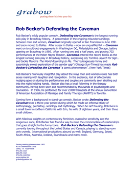 Rob Becker's Defending the Caveman