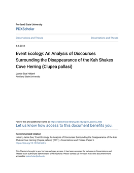 An Analysis of Discourses Surrounding the Disappearance of the Kah Shakes Cove Herring (Clupea Pallasi)