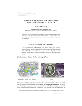 Part 1. Prelude to Topology