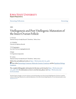 Vitellogenesis and Post-Vitellogenic Maturation of the Insect Ovarian Follicle L