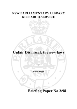Unfair Dismissal: the New Laws