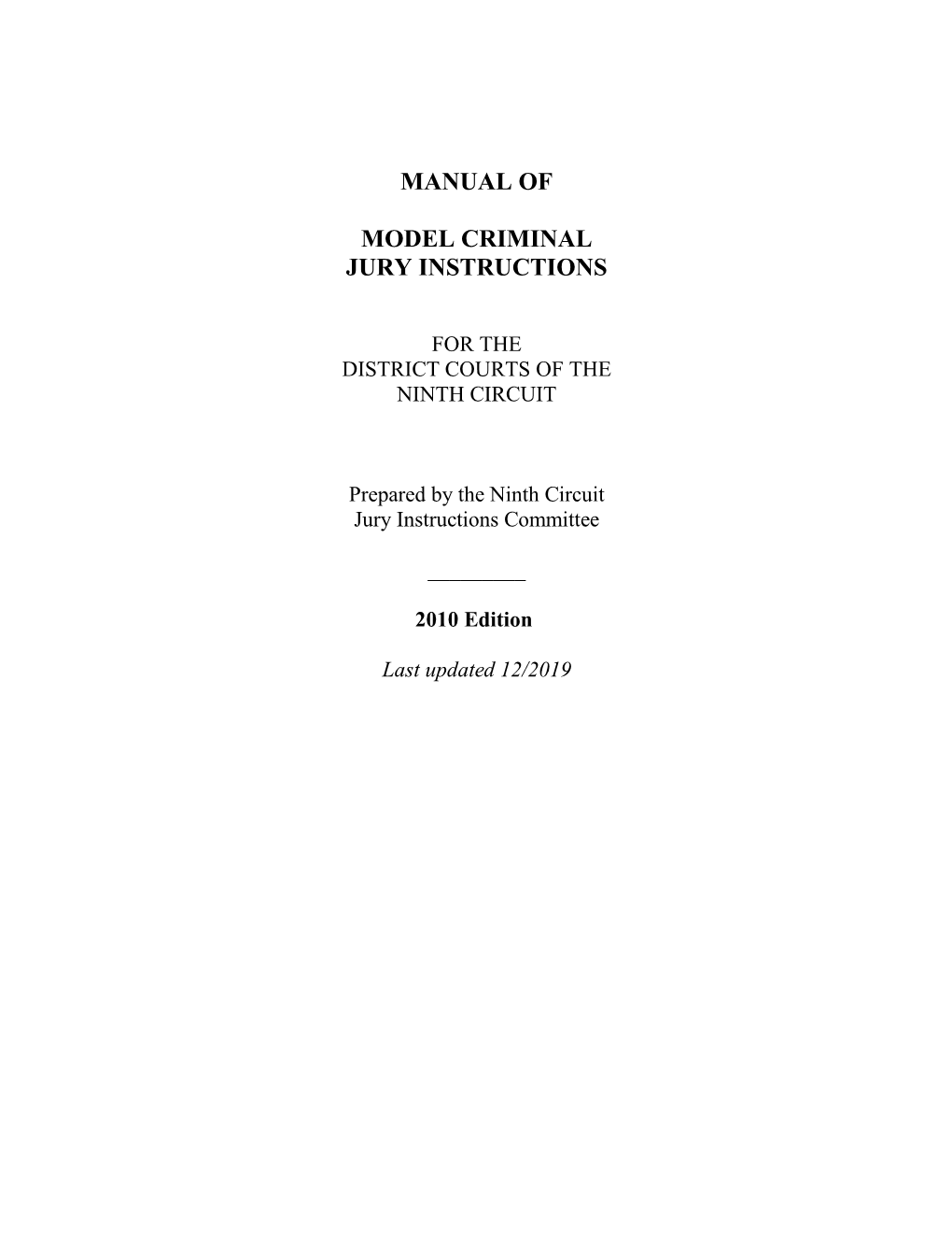 Manual of Model Criminal Jury Instructions for the District Courts of the Ninth Circuit