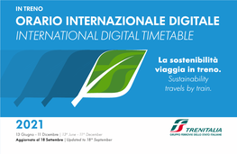 2021 Orario Timetable Internazionale