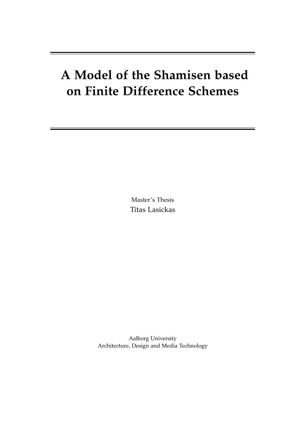 A Model of the Shamisen Based on Finite Difference Schemes