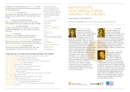 Bafta Rocliffe New Writing Forum: Writing for Children