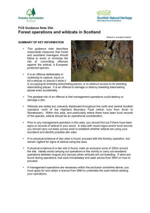 Woodland Management for Scottish Wildcat in Scotland