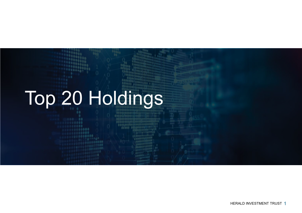 Top 20 Holdings 31St December 2019