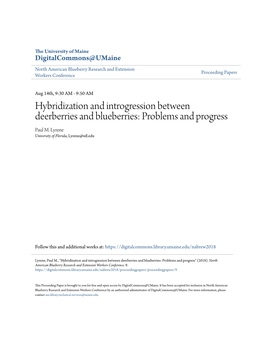 Hybridization and Introgression Between Deerberries and Blueberries: Problems and Progress Paul M