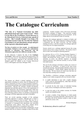 The Catalogue Curriculum
