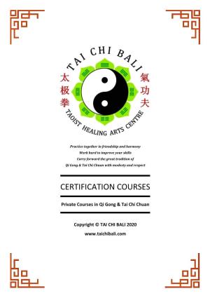 Tai Chi Bali Certification Courses