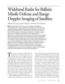 Wideband Radar for Ballistic Missile Defense and Range-Doppler