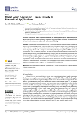 Wheat Germ Agglutinin—From Toxicity to Biomedical Applications