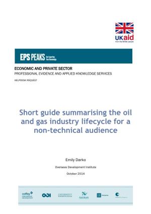 Short Guide Summarising the Oil and Gas Industry Lifecycle for a Non-Technical Audience