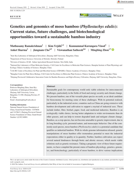 Genetics and Genomics of Moso Bamboo (Phyllostachys Edulis)