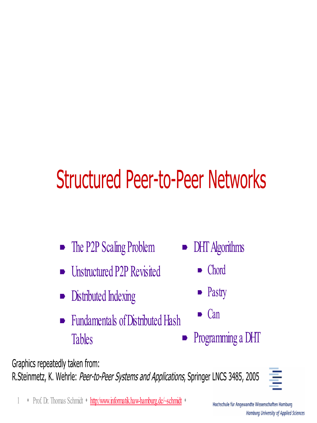 Structured Peer-To-Peer Networks