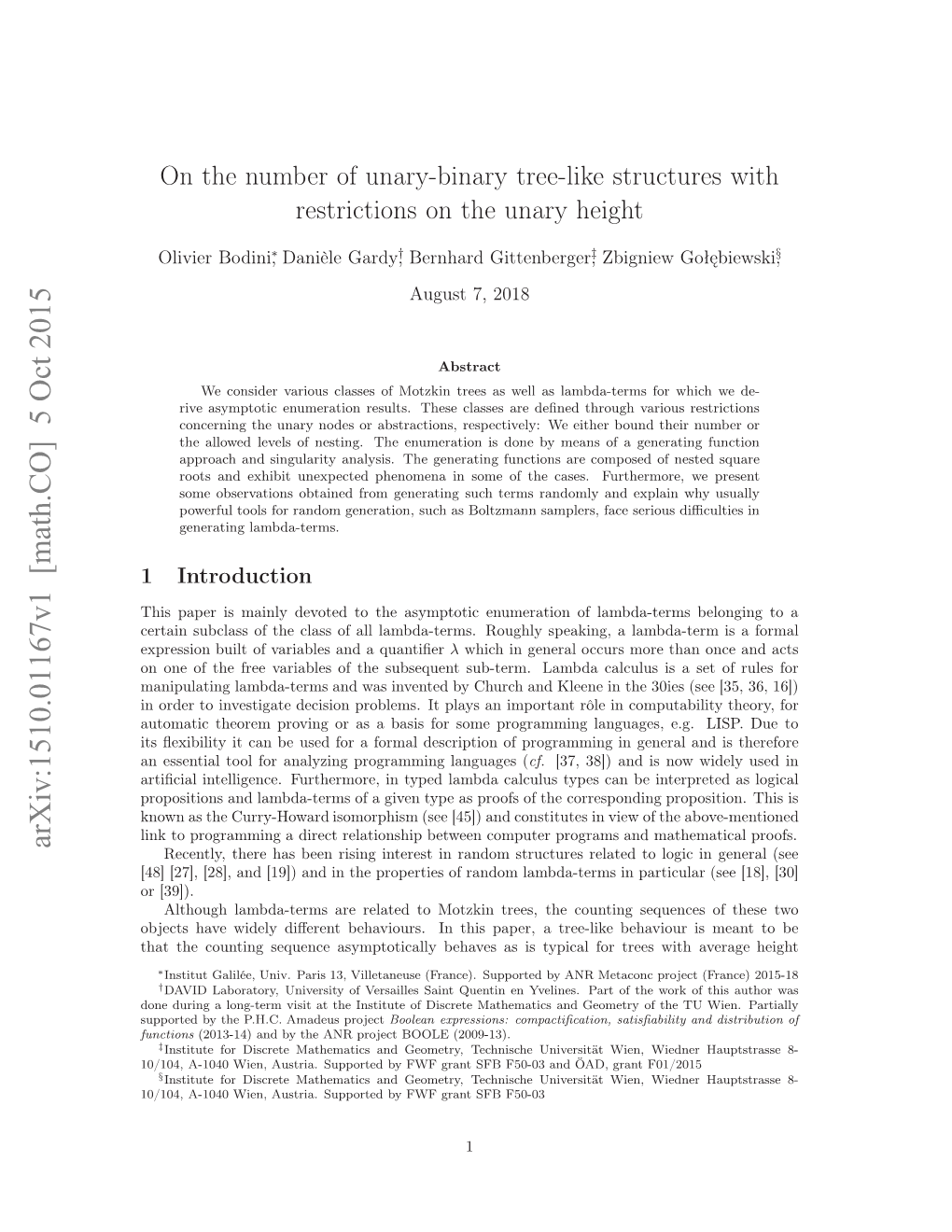 On the Number of Unary-Binary Tree-Like Structures with Restrictions