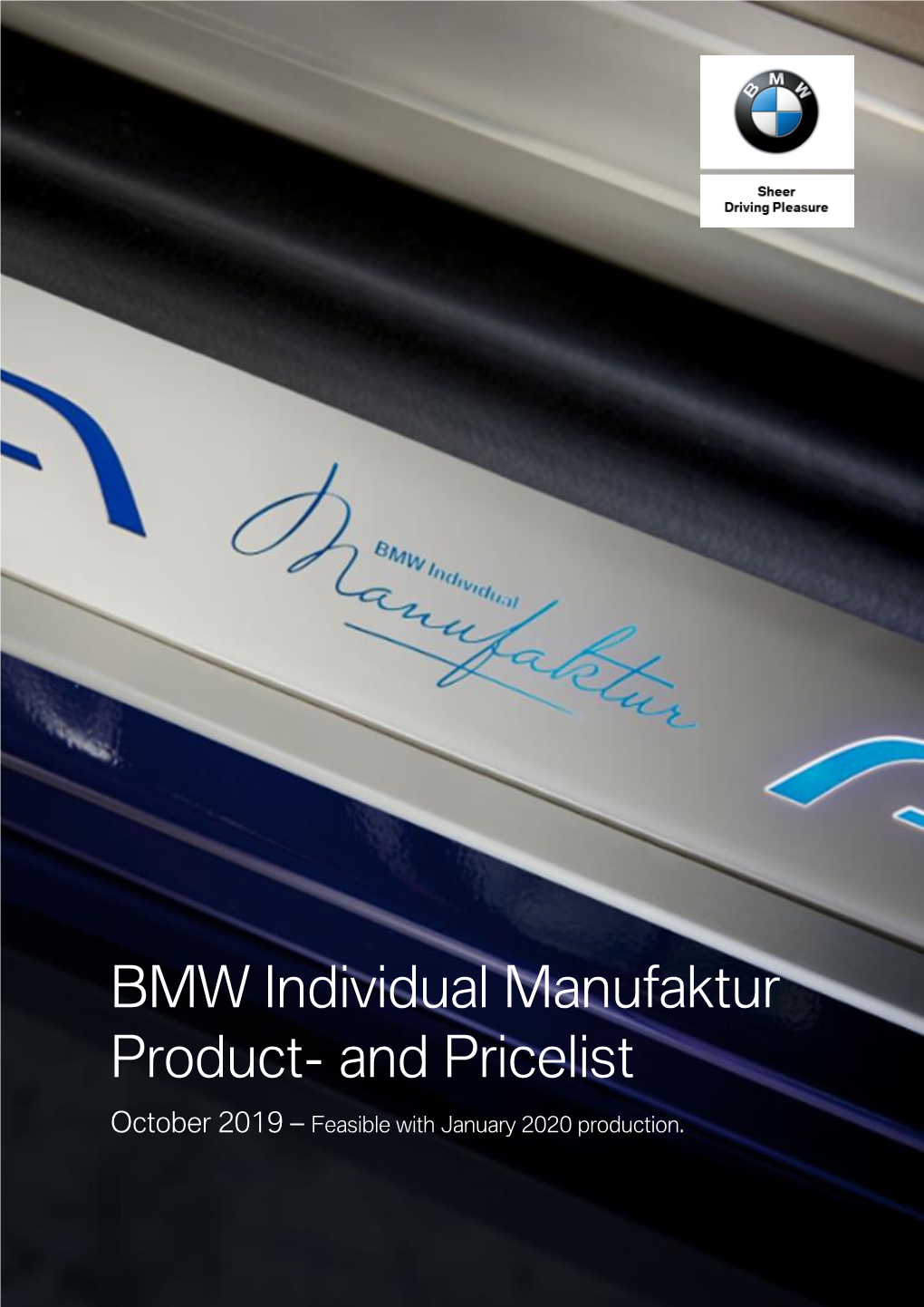 BMW Individual Manufaktur Product- and Pricelist