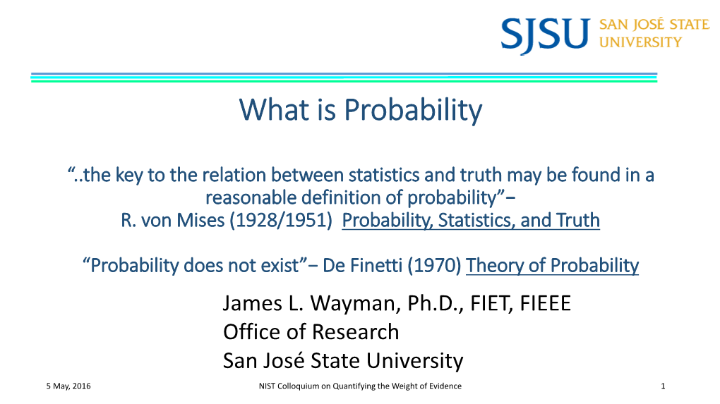 What Is Probability?