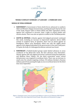 Weekly Conflict Summary | 27 January – 2 February 2020