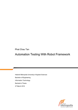 Automation Testing with Robot Framework