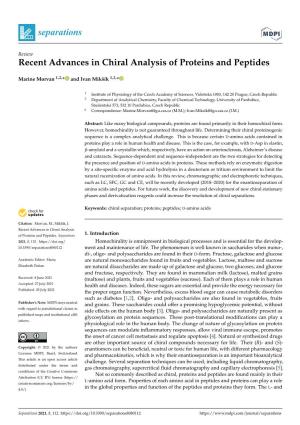 Recent Advances in Chiral Analysis of Proteins and Peptides