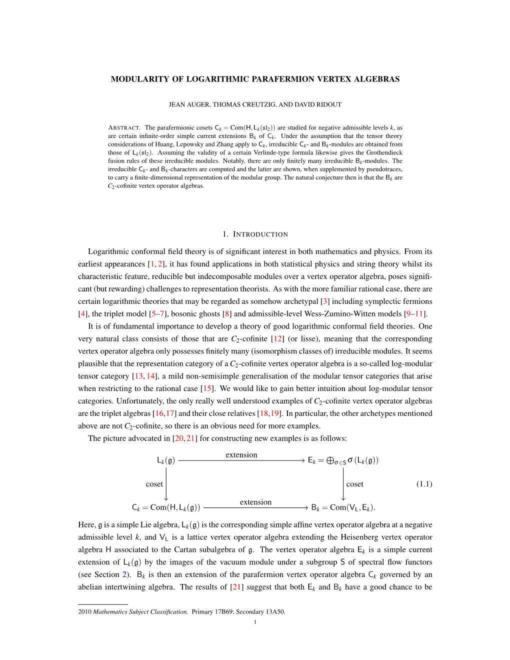 Modularity of Logarithmic Parafermion Vertex Algebras