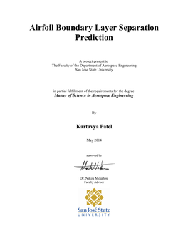 Airfoil Boundary Layer Separation Prediction [Pdf]