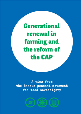 Generational Renewal in Farming and the Reform of the CAP