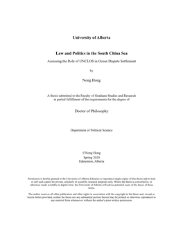Law and Politics in the South China Sea